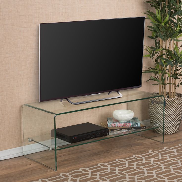 Great Deal Furniture Classon Glass Entertainment Tv With Regard To Floating Glass Tv Stands (View 3 of 15)