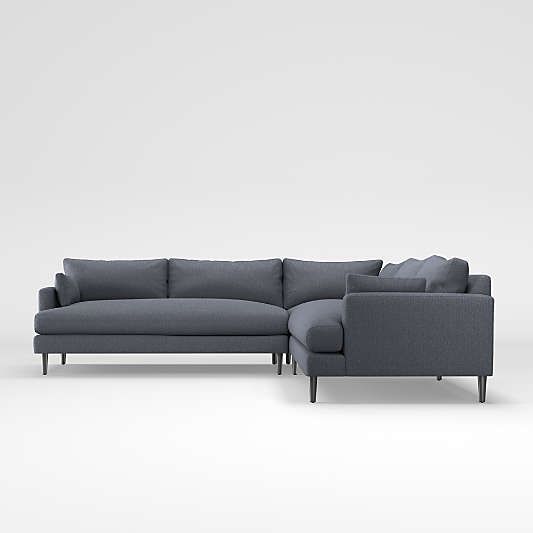 Grey Sectional Sofas | Crate And Barrel Within Setoril Modern Sectional Sofa Swith Chaise Woven Linen (View 9 of 15)