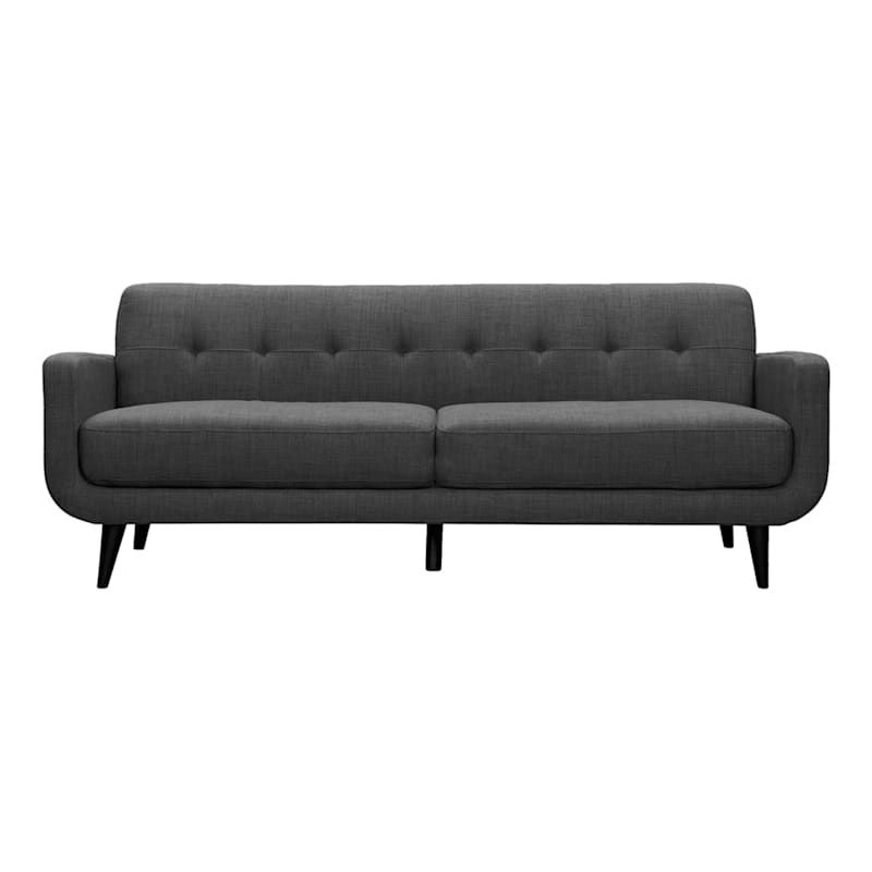 Hadley Charcoal Grey Tufted Back Sofa, 85" | At Home With Hadley Small Space Sectional Futon Sofas (Photo 10 of 15)