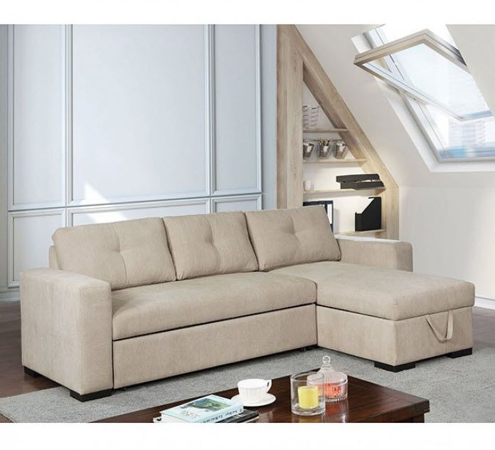 Hakine Storage Chaise Pull Out Bed Sectional Sofa Within Prato Storage Sectional Futon Sofas (View 8 of 15)