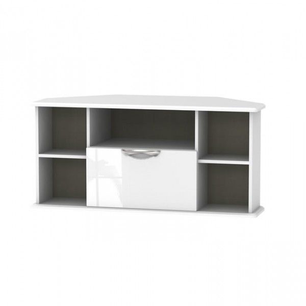 Featured Photo of 15 Collection of Gloss White Corner Tv Unit