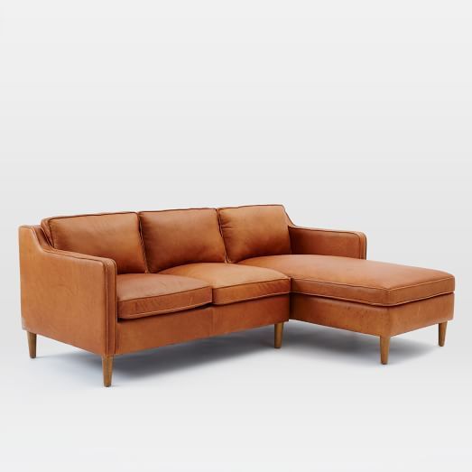 Hamilton 2 Piece Leather Chaise Sectional | Leather Chaise Within 2pc Burland Contemporary Chaise Sectional Sofas (View 7 of 15)