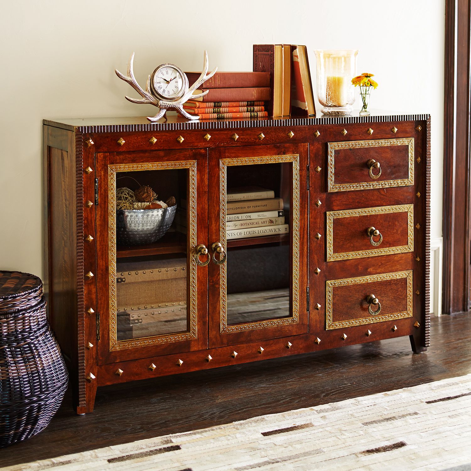 Heera Brown Mango Wood 50" Tv Stand – Pier1 Imports With Mango Wood Tv Cabinets (View 6 of 15)