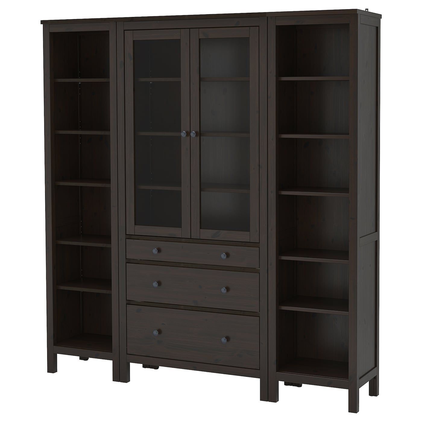 Hemnes Storage Combination W Doors/drawers, Black Brown For Dark Brown Tv Cabinets With 2 Sliding Doors And Drawer (View 14 of 15)