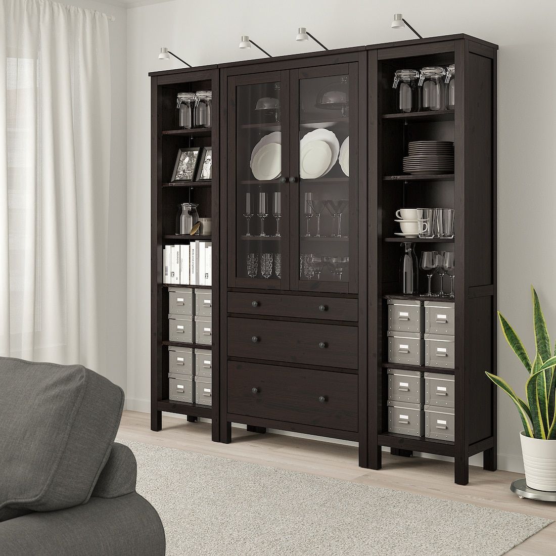 Hemnes Storage Combination W Doors/drawers – Black Brown With Regard To Dark Brown Tv Cabinets With 2 Sliding Doors And Drawer (View 13 of 15)