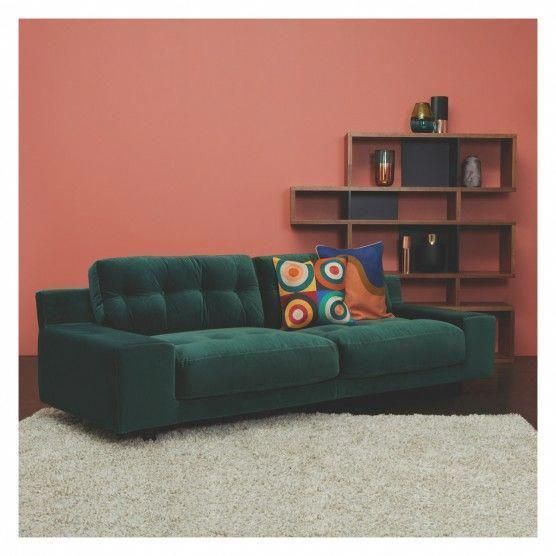 Hendricks Navy Velvet 2 Seater Sofa | Buy Now At Habitat In Dream Navy 2 Piece Modular Sofas (View 14 of 15)