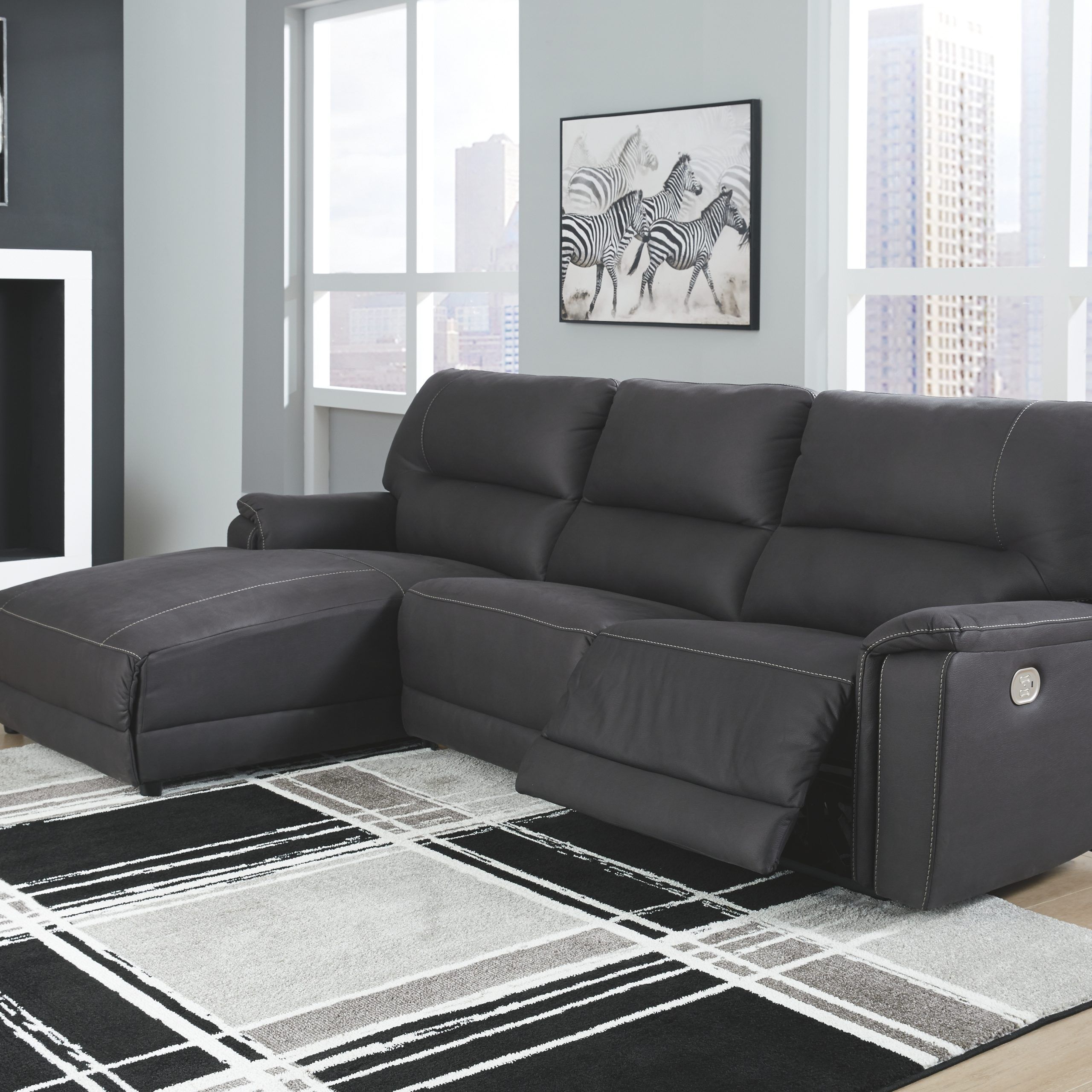 Henefer 3 Piece Reclining Sectional With Chaise And Power In 3pc Polyfiber Sectional Sofas (View 7 of 15)