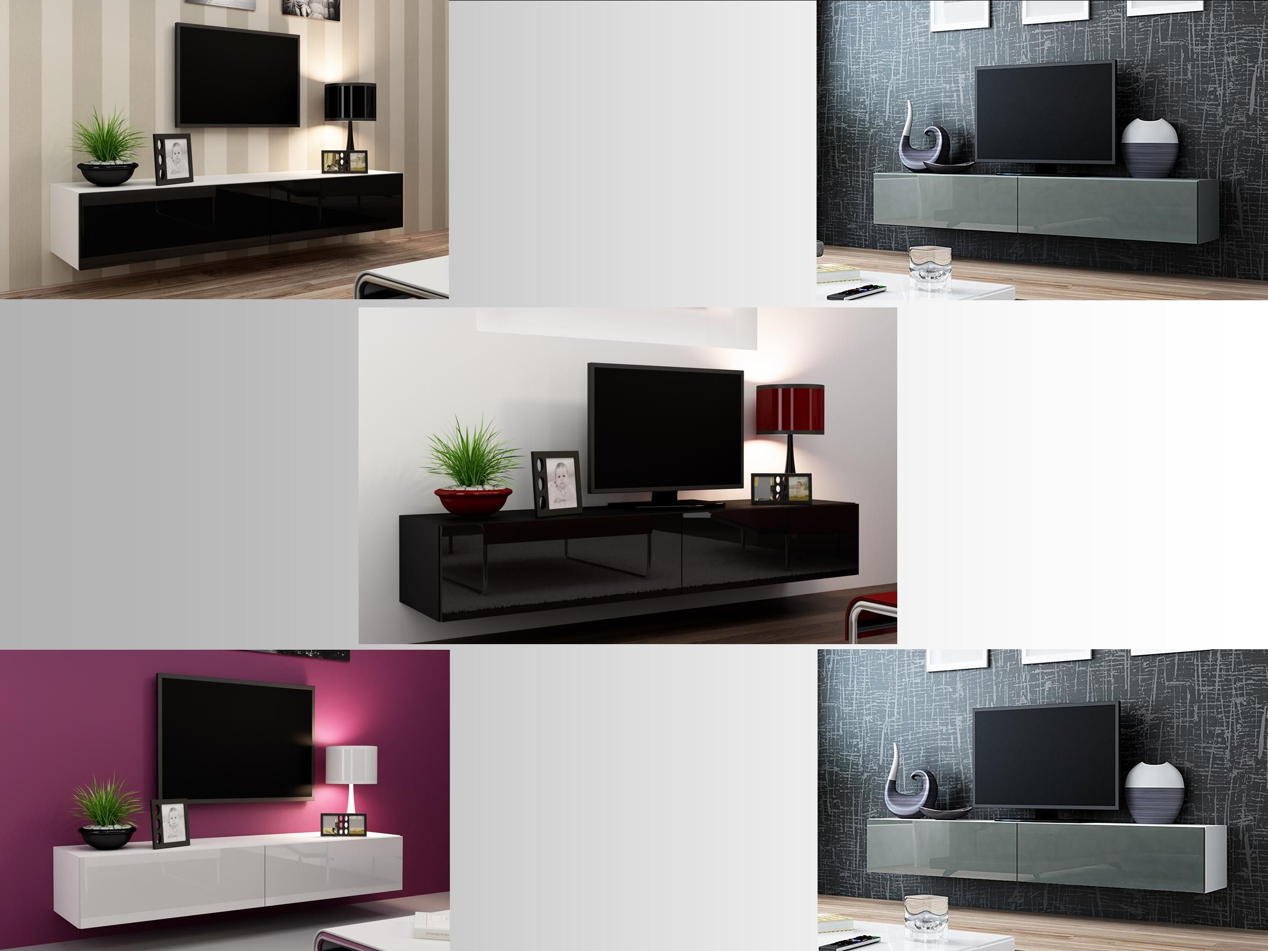High Gloss Tv Stand Entertainment Cabinet 180cm Floating In Modern Wall Mount Tv Stands (View 5 of 15)