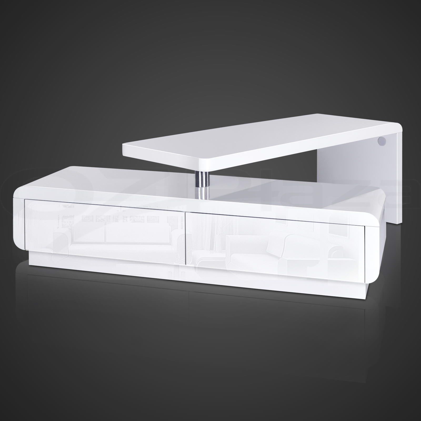 High Gloss Tv Stand Entertainment Unit Adjustable Lowline Intended For Gloss White Corner Tv Unit (Photo 10 of 15)