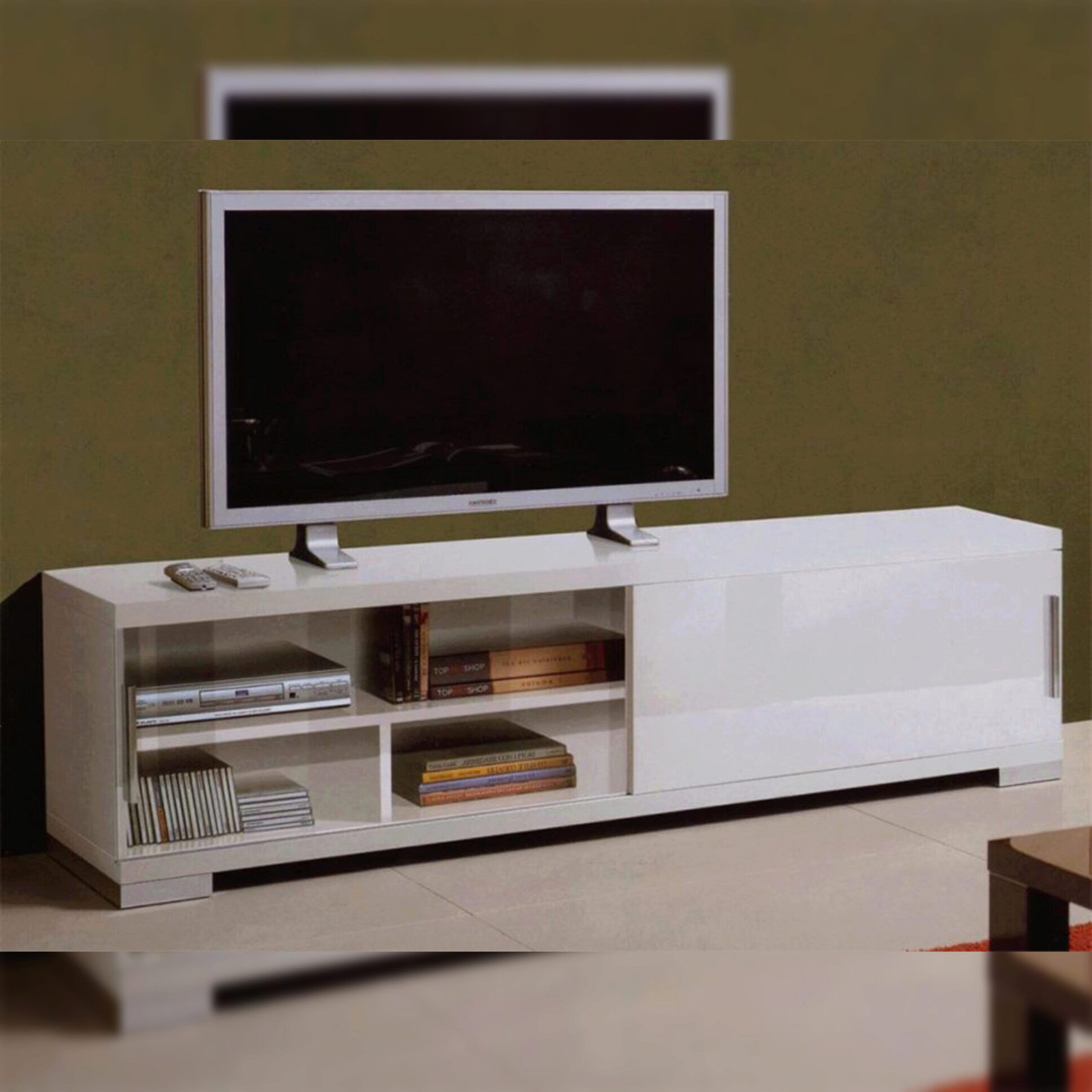 High Gloss White Lacquer Tv Stand Made In Italy Intended For Modern White Lacquer Tv Stands (View 11 of 15)