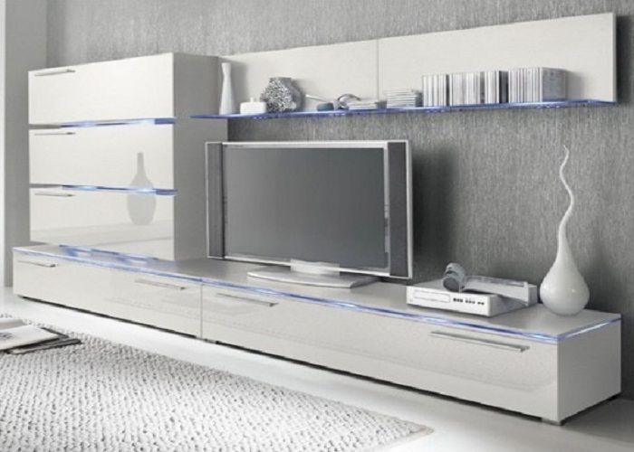 High Gloss White Wall Mounted Tv Units With Glass Panels Intended For High Glass Modern Entertainment Tv Stands For Living Room Bedroom (View 14 of 15)