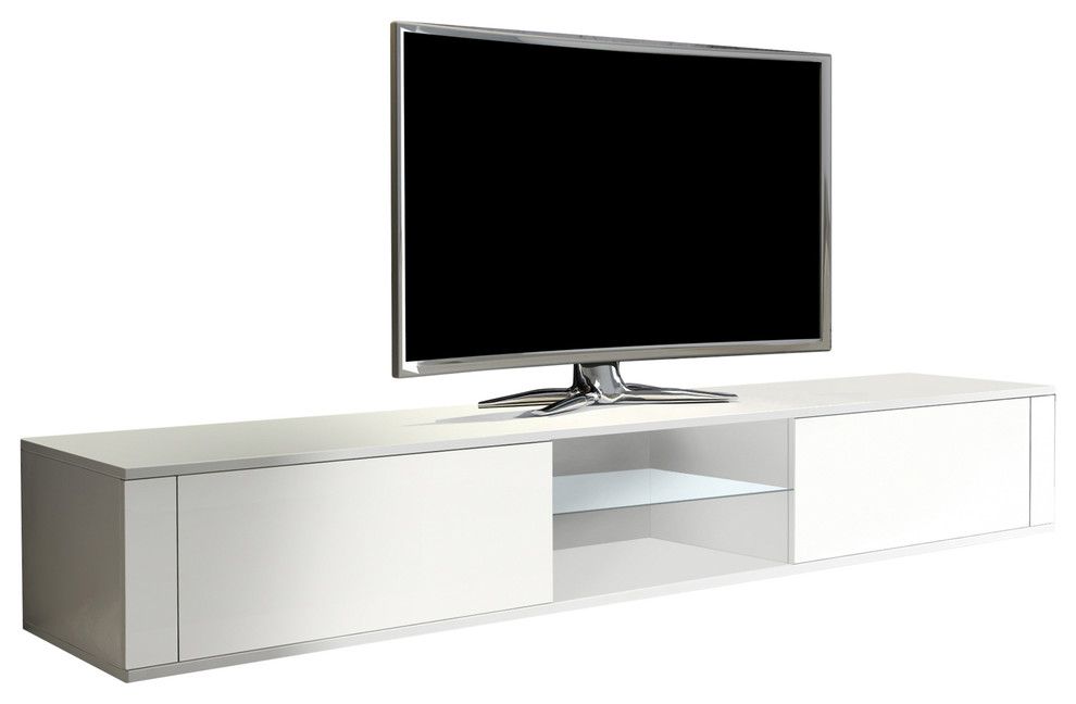 Hit Tv Stand With Led – Contemporary – Entertainment With Regard To Milano 200 Wall Mounted Floating Led 79" Tv Stands (Photo 7 of 15)