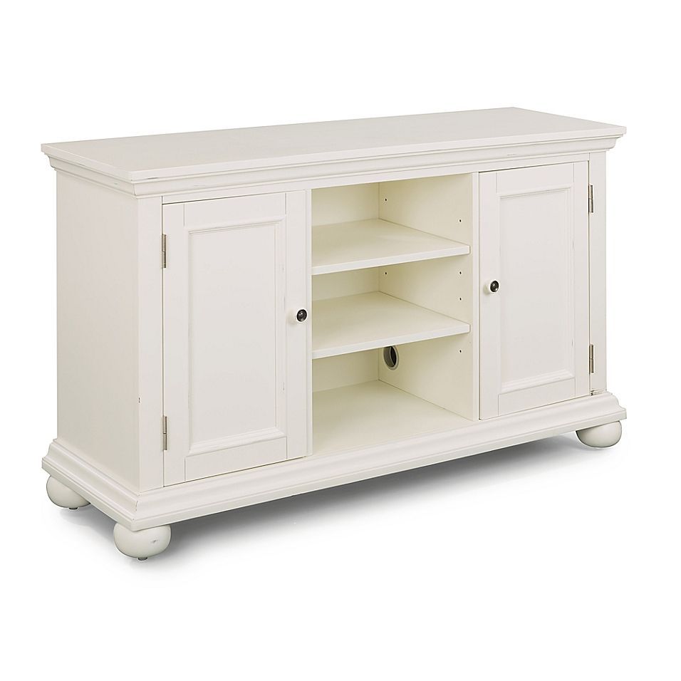 Home Styles Dover Entertainment Stand In White Intended For Fulton Corner Tv Stands (View 4 of 15)