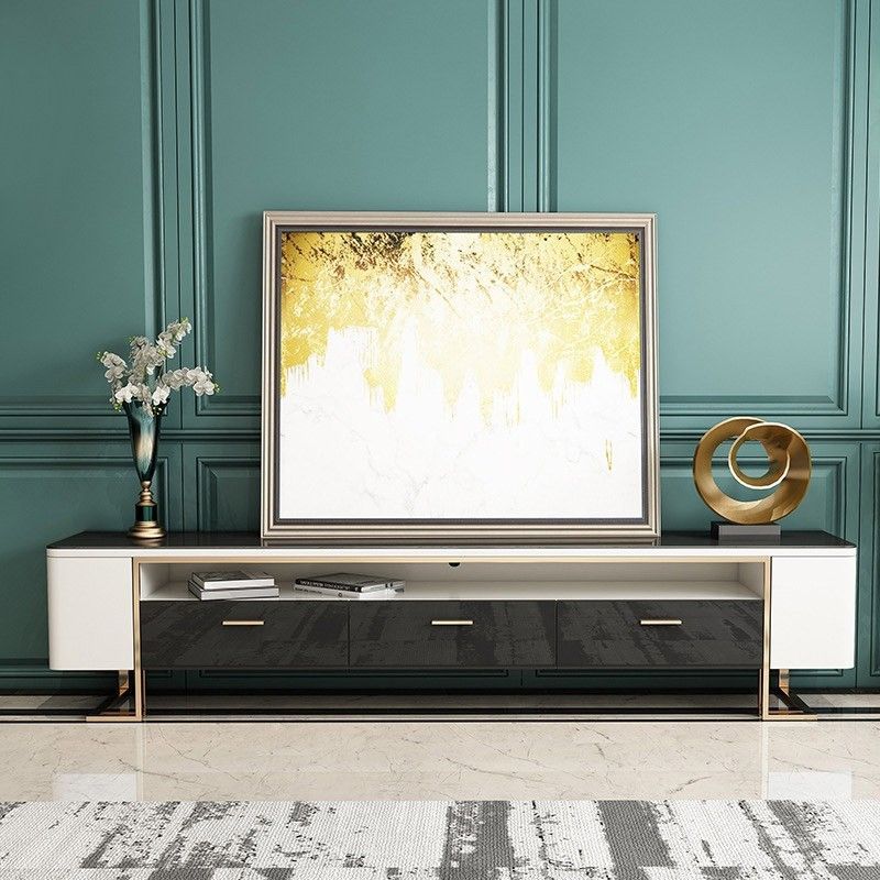 Hoxo White And Black 71 Inch/79 Inch Tv Stand Modern Media Pertaining To White And Black Tv Stands (View 10 of 15)
