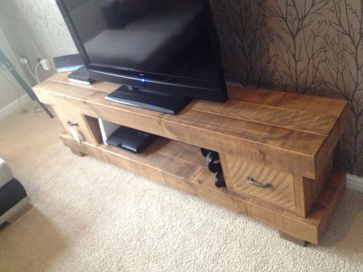 Huge 2m Extra Chunky Solid Wood Tv Unit Cabinet Stand Intended For Chunky Wood Tv Unit (View 14 of 15)