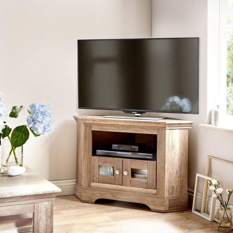Ideal Home Collection Wiltshire Living Room Tables, Tv With Oak Effect Corner Tv Unit (View 10 of 15)