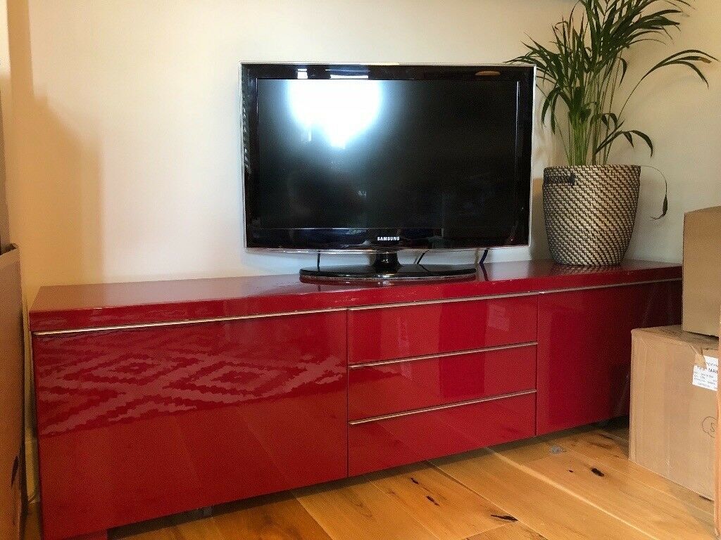 Ikea Besta Burs Tv Stand / Bench / Unit Good Condition Regarding High Gloss Tv Bench (View 12 of 15)