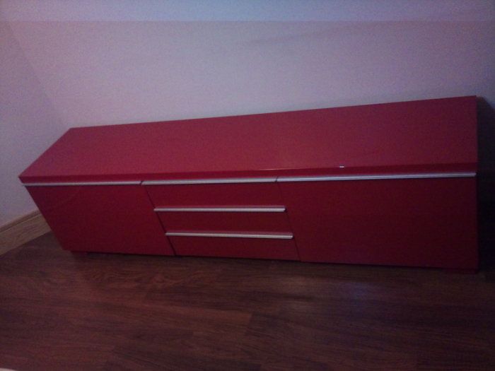 Ikea Besta Burs Tv Stand Unit Red High Gloss For Sale In Regarding Red Gloss Tv Cabinet (View 2 of 15)