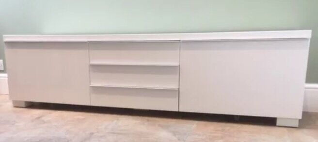 Ikea Besta Burs Tv Unit White High Gloss | In Birtley With Ikea White Gloss Tv Units (View 14 of 15)
