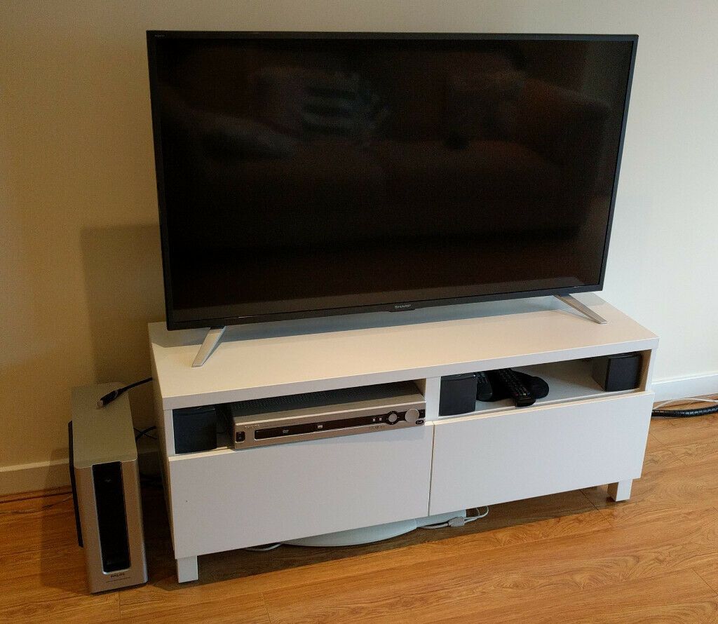 Ikea Besta Tv Media Table Bench Unit Cabinet (white) With Throughout Tv Bench Unit (View 8 of 15)