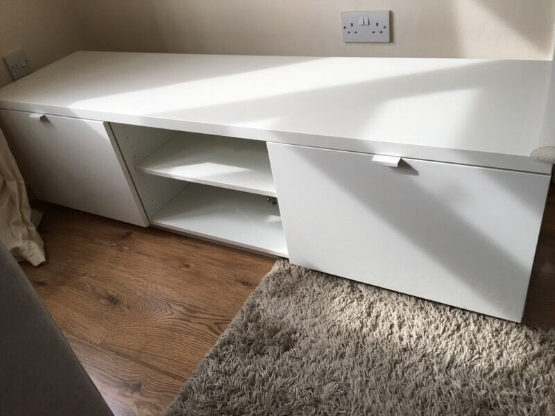 Ikea Byås Tv Unit/bench, High Gloss White | In Stevenage Intended For Tv Bench White Gloss (Photo 15 of 15)