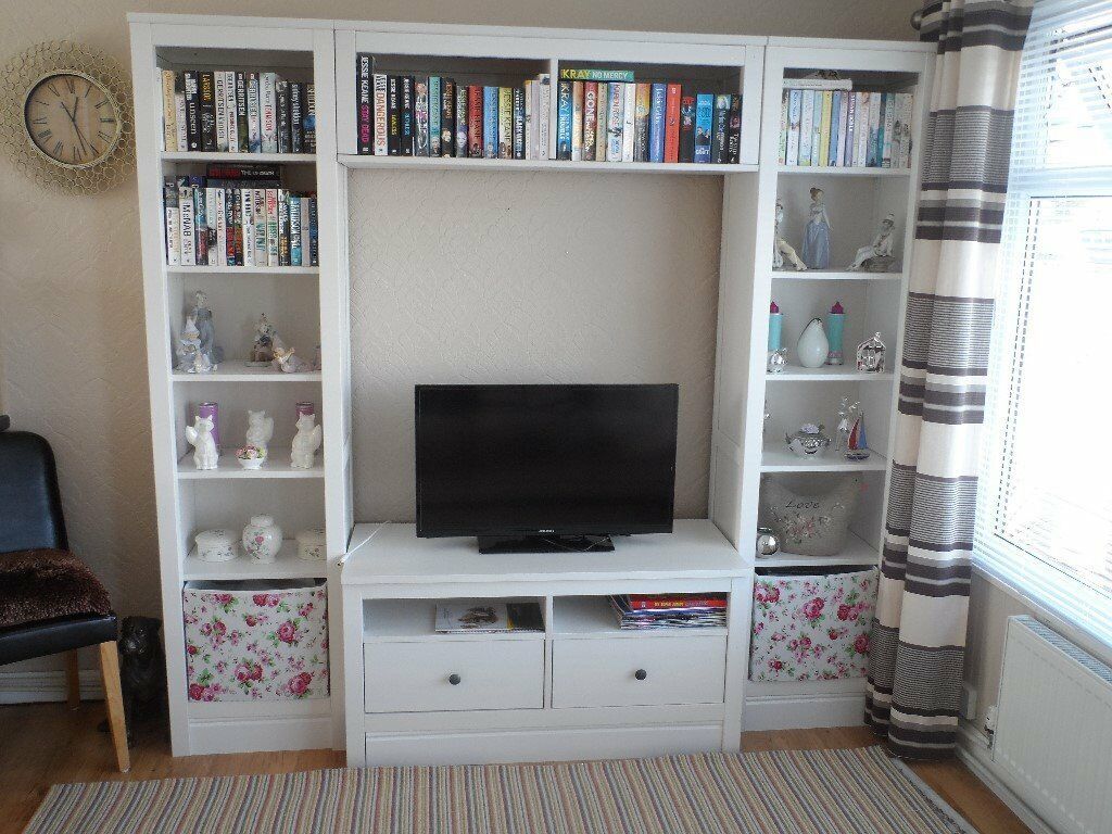 Ikea Hemnes Tv Storage Unit Combination – White Stain | In In Low Level Tv Storage Units (Photo 2 of 15)