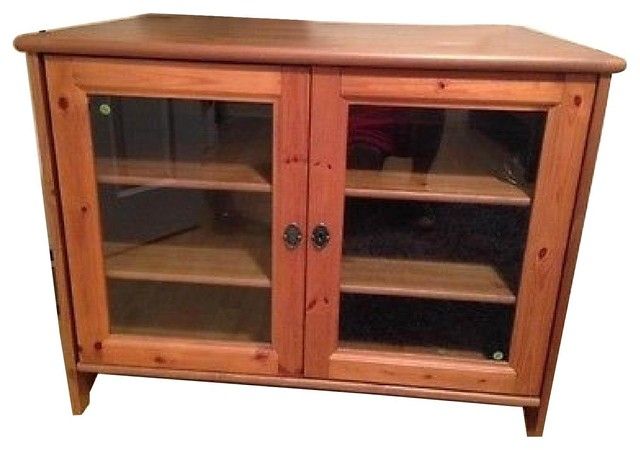 Ikea Leksvik Solid Pine Tv Cabinet With Glass Doors Throughout Glass Tv Cabinets With Doors (Photo 15 of 15)