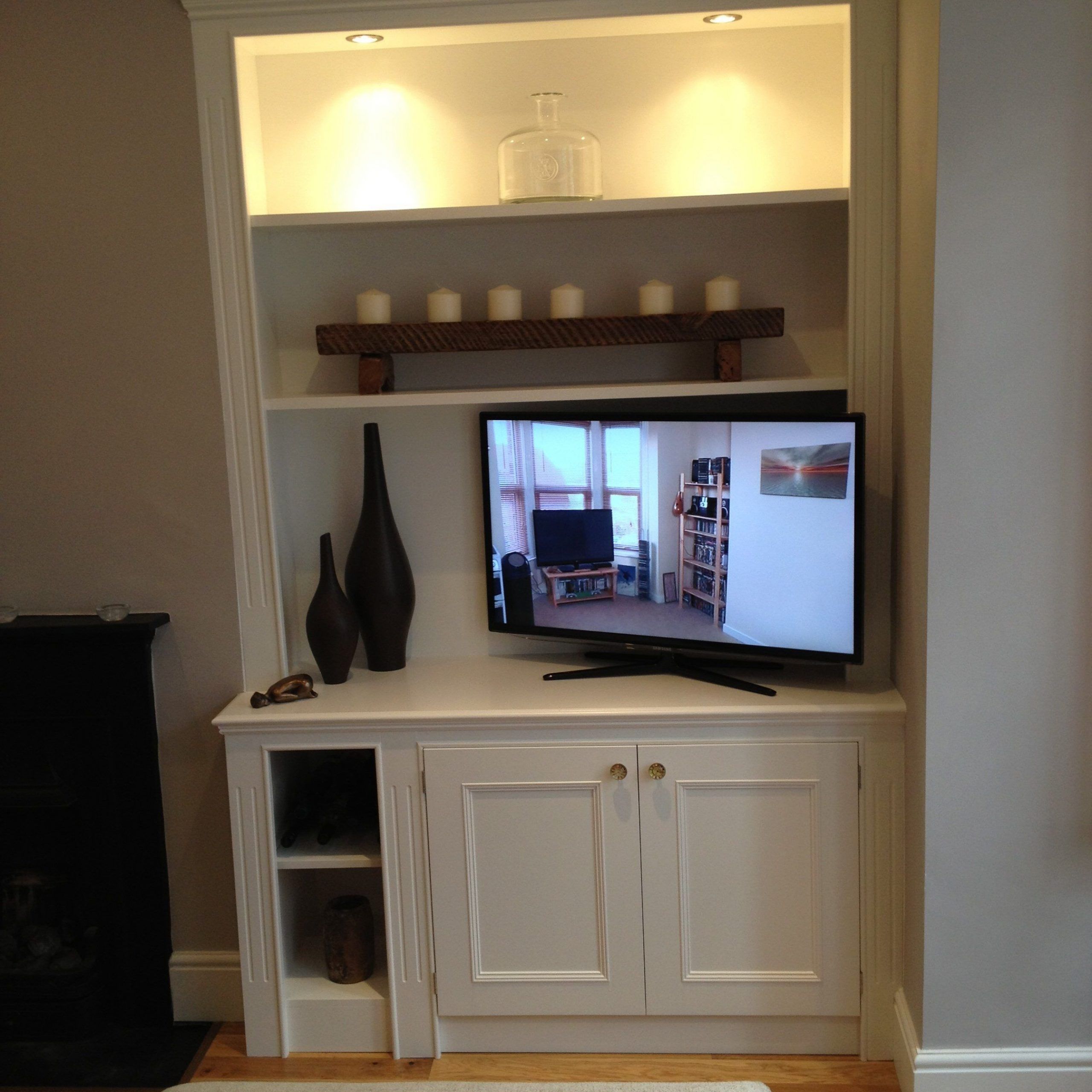 Illuminated Built In Tv Alcove Storage | Small Space In Illuminated Tv Stands (View 7 of 15)