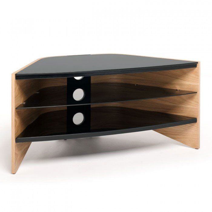 Image Of The Techlink Riva Corner Tv Stand In Light Oak Within Techlink Corner Tv Stands (View 4 of 15)