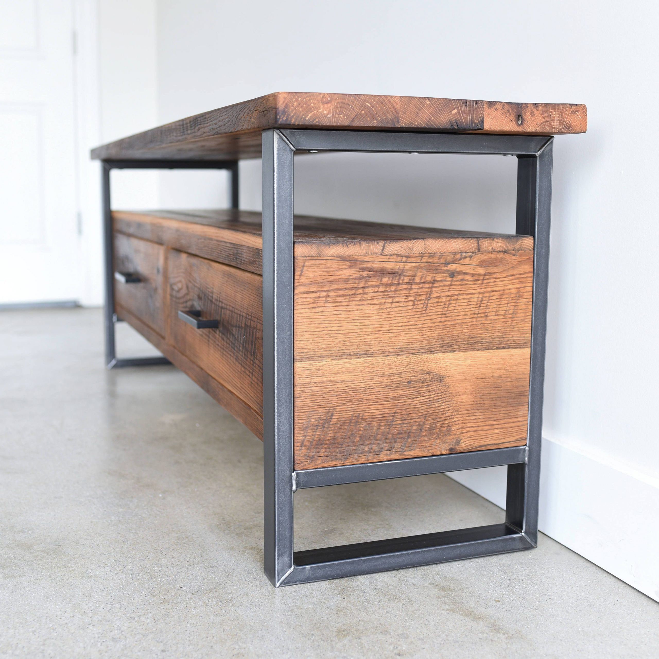 Featured Photo of 15 Ideas of Reclaimed Wood and Metal Tv Stands