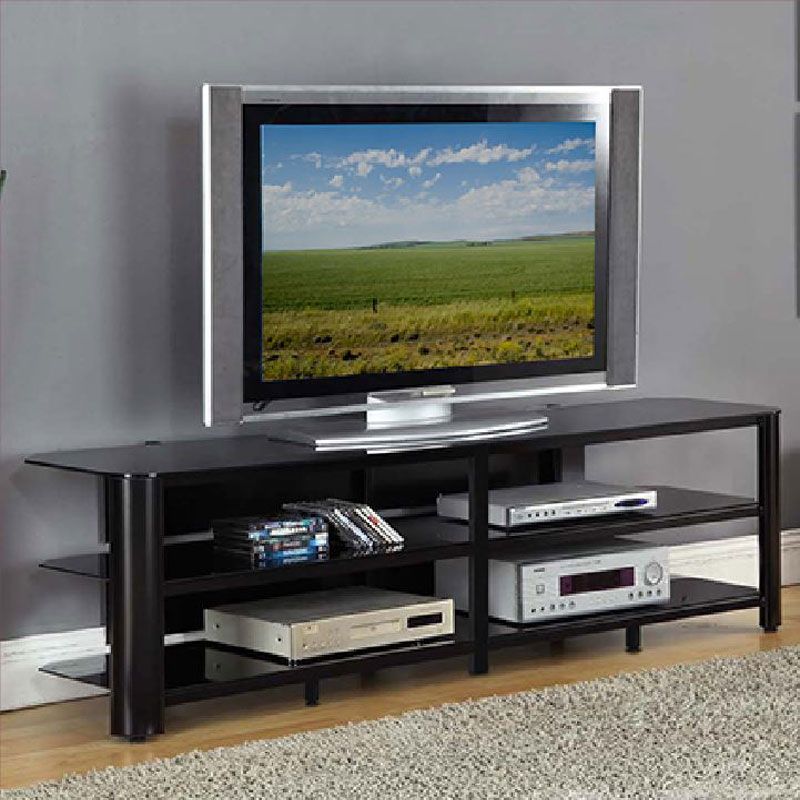Innovex Oxford Series 75 Inch Flat Screen Tv Stand Black Throughout Chrissy Tv Stands For Tvs Up To 75&quot; (Photo 15 of 15)