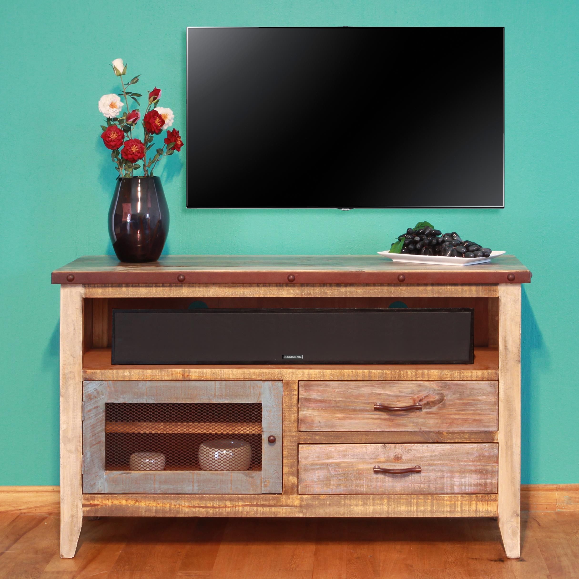 International Furniture Direct 900 Antique Solid Pine 52 Intended For Pine Tv Cabinets (View 8 of 15)
