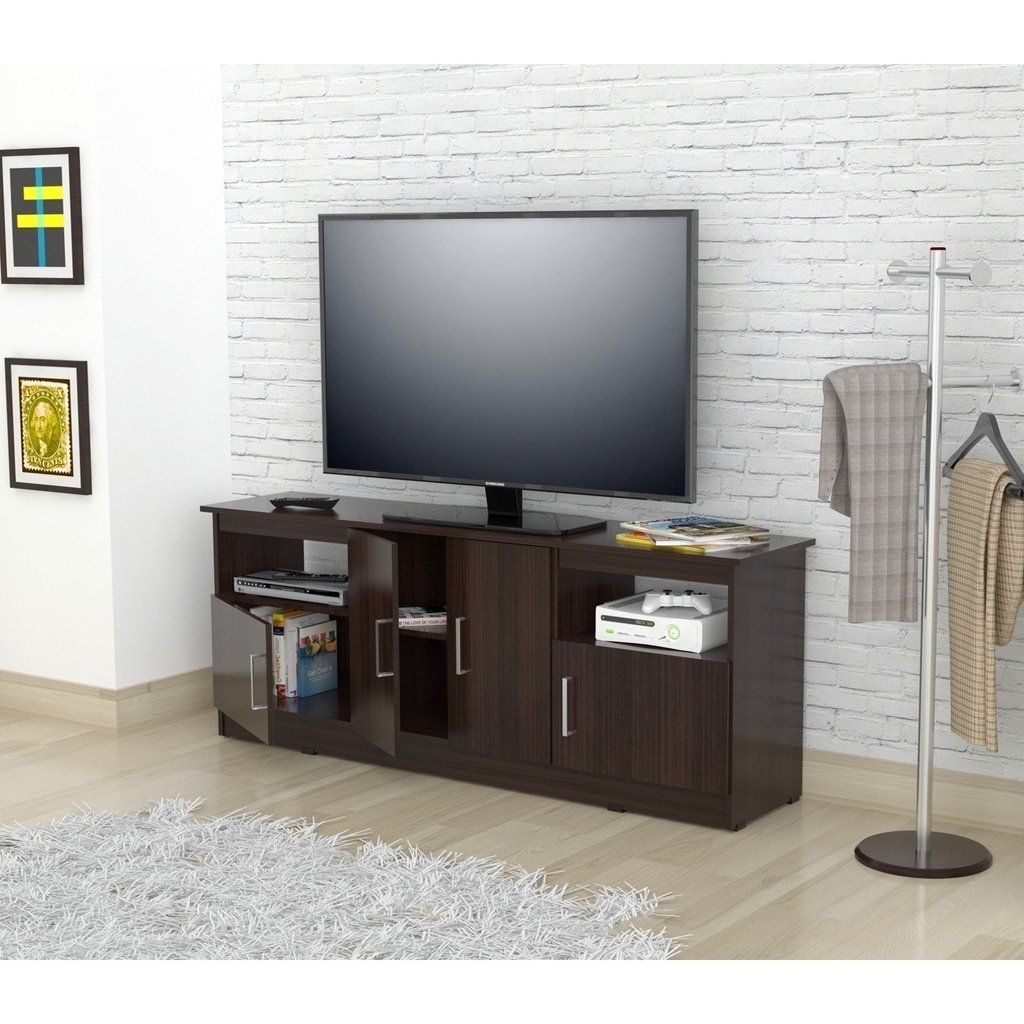 Inval 60 Inch Espresso Wenge Flat Panel Tv Stand | Flat Regarding Modern Tv Stands For 60 Inch Tvs (View 5 of 15)