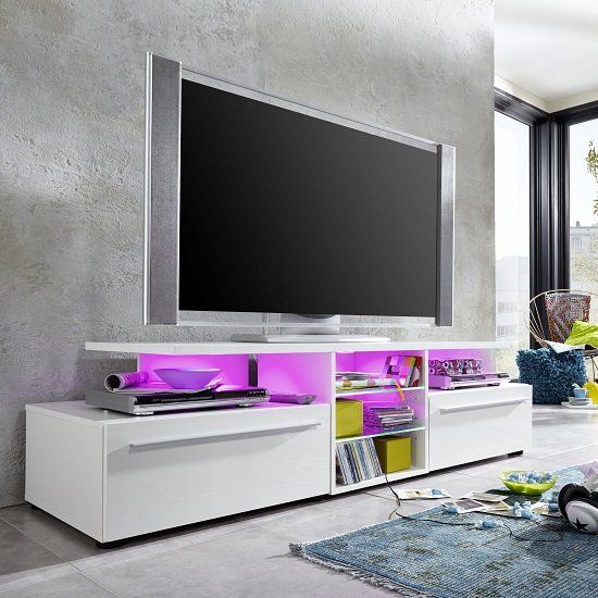 Irina Modern Tv Stand In White With High Gloss Fronts 27542 With Regard To Modern White Gloss Tv Stands (View 9 of 15)