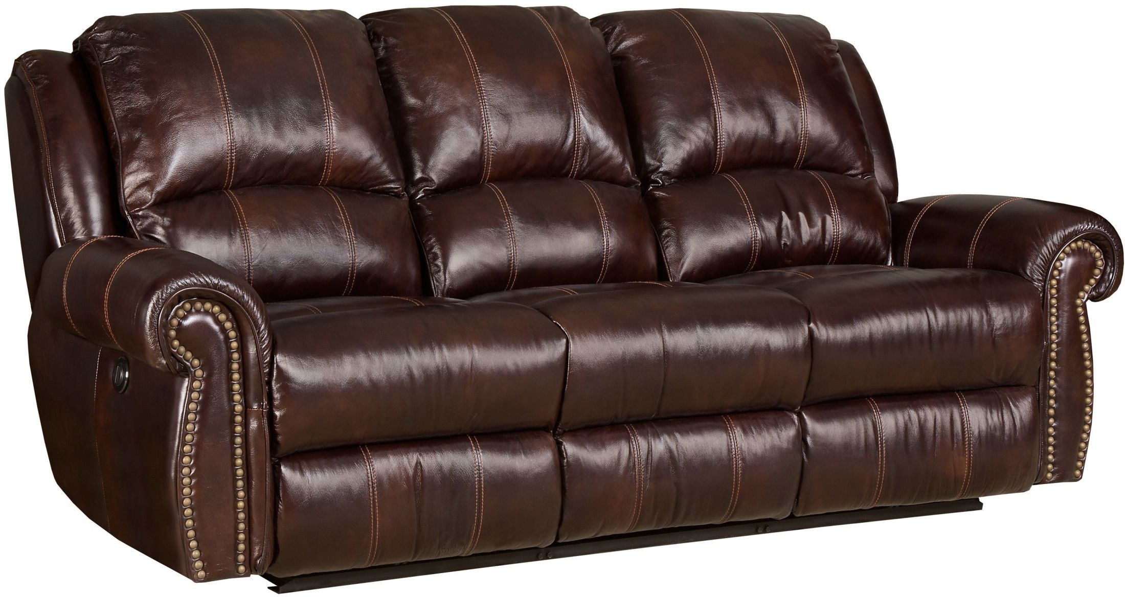 Jackson Brown Power Leather Reclining Sofa From Hooker Within Expedition Brown Power Reclining Sofas (View 7 of 15)