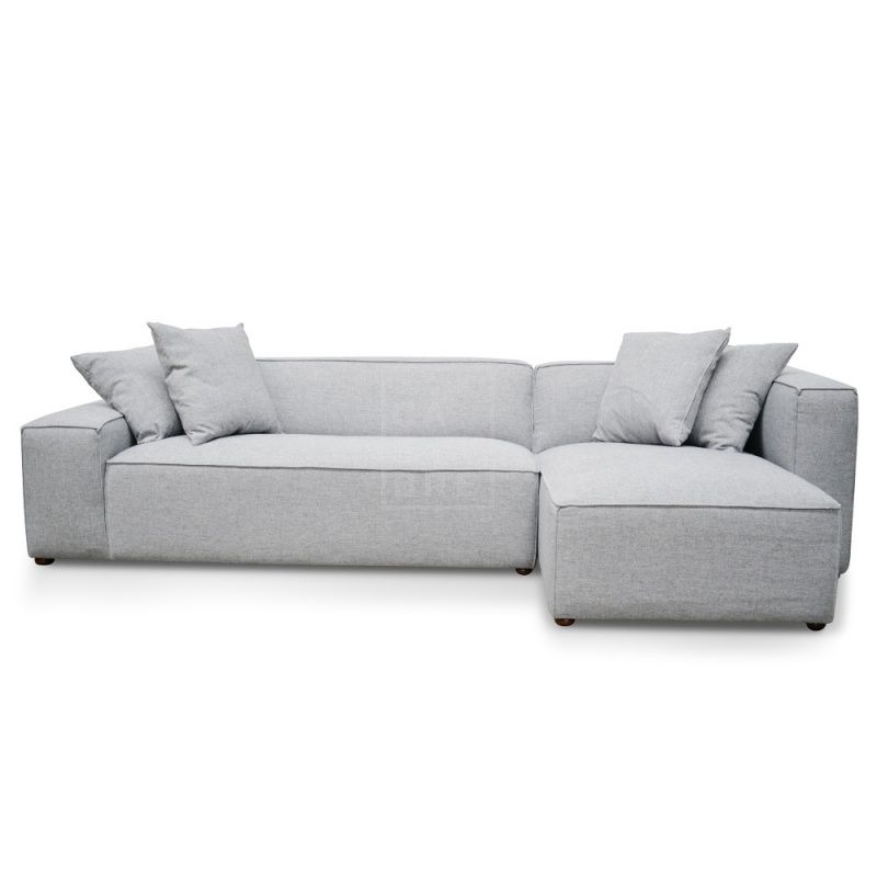 Jason 2 Seater Right Chaise Sofa – Cement Grey – Moorabbin Intended For Calvin Concrete Gray Sofas (View 5 of 15)