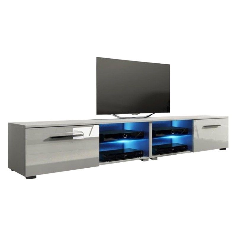 Jax High Gloss White Tv Stand 200cm For Tv Up To 70" Pertaining To White Gloss Tv Stands (View 9 of 15)