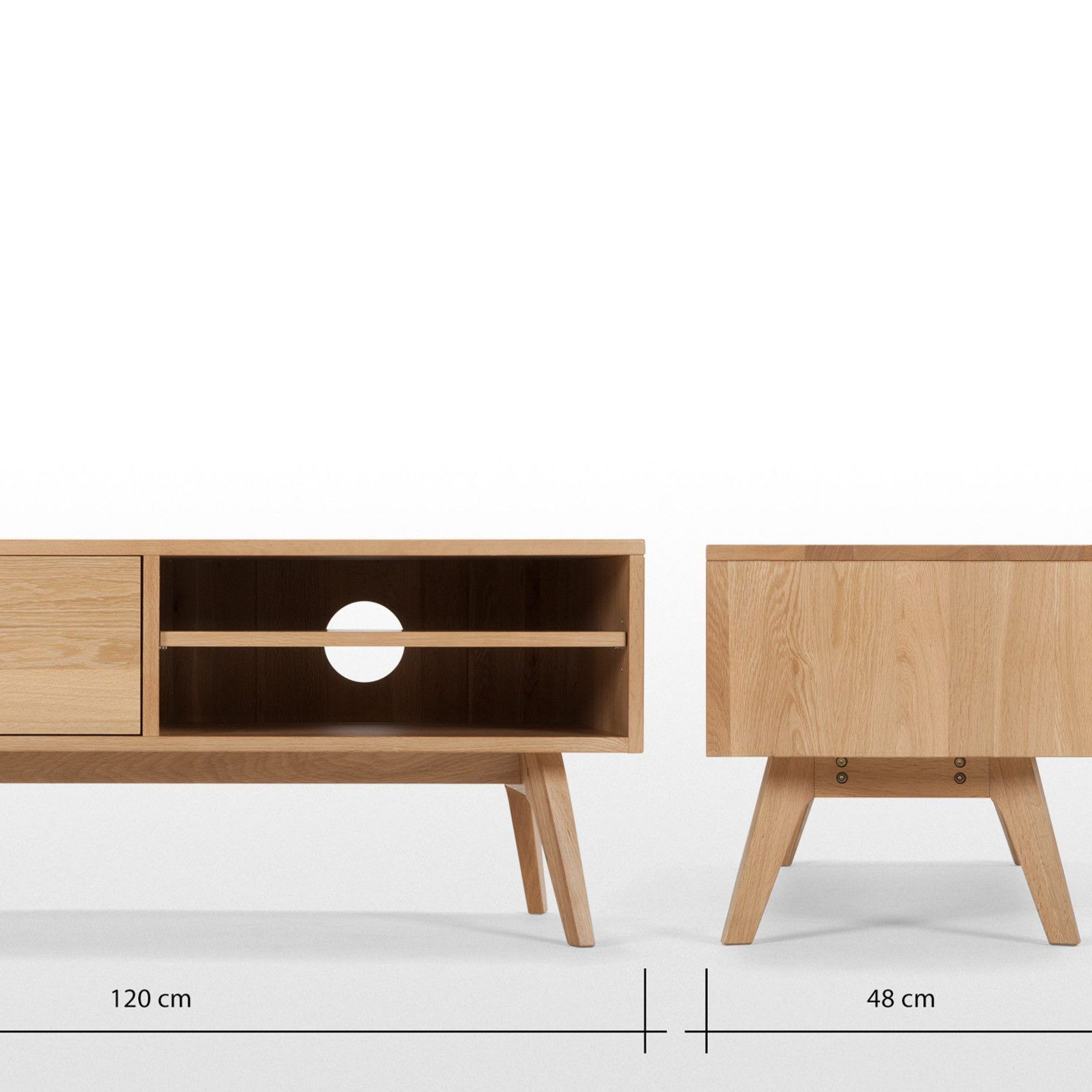 Jenson Media Unit, Solid Oak | Made | Solid Oak, Tv Intended For Lucy Cane Cream Corner Tv Stands (View 13 of 15)