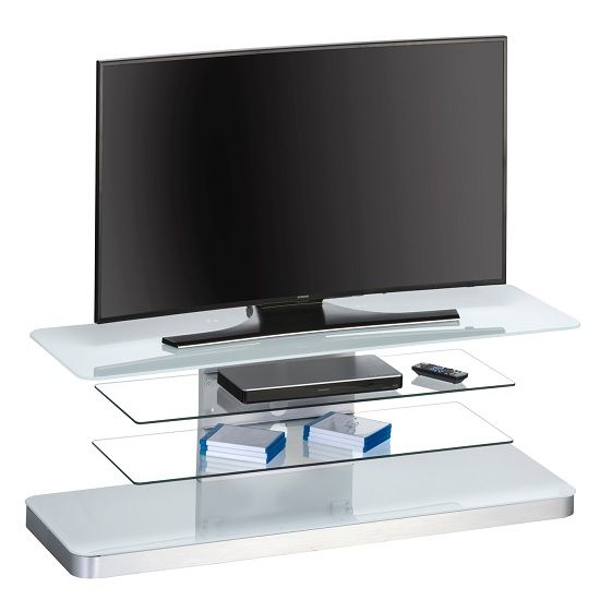 Jewel Modern Tv Stand Rectangular In White Glass 30952 In Contemporary Glass Tv Stands (View 13 of 15)