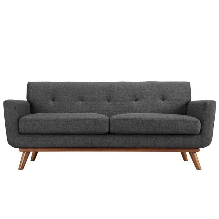Johnston 78" Flared Arm Loveseat | Upholstered Sofa, Love With Regard To Riley Retro Mid Century Modern Fabric Upholstered Left Facing Chaise Sectional Sofas (View 9 of 15)