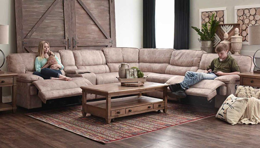 Kennedy Ii Brown Power Sectional – Home Zone Furniture Within Forte Gray Power Reclining Sofas (View 14 of 15)