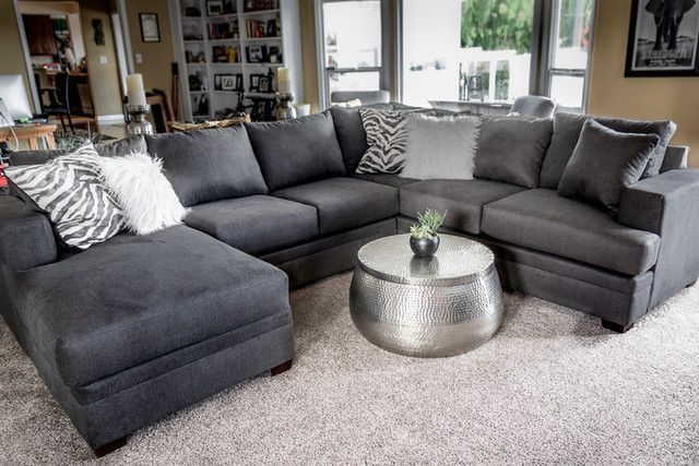 Kerri Charcoal 2 Piece 126" Sectional With Left Arm Facing Inside 2pc Maddox Left Arm Facing Sectional Sofas With Chaise Brown (View 13 of 15)