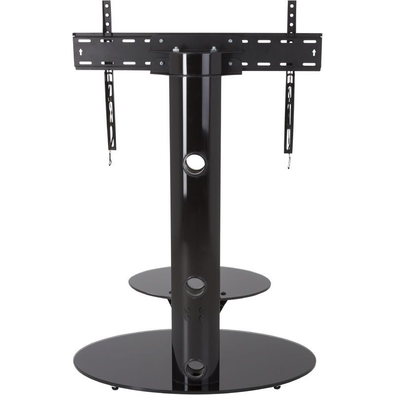 King Cantilever Tv Stand With Brackets, Black, Oval Base With Regard To Black Oval Tv Stand (View 9 of 15)