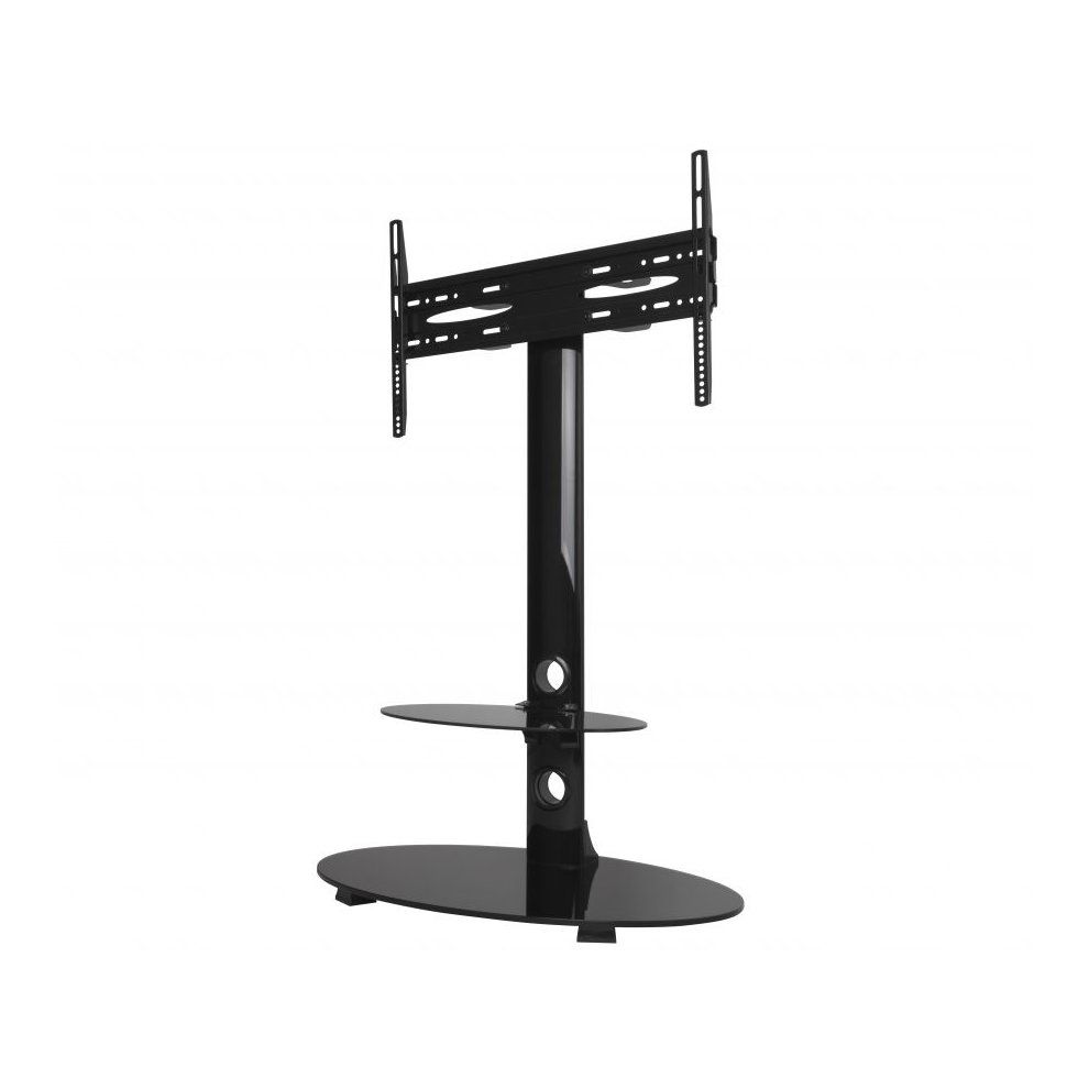 King Cantilever Tv Stand With Brackets, Black, Oval Base Within Black Oval Tv Stand (View 10 of 15)