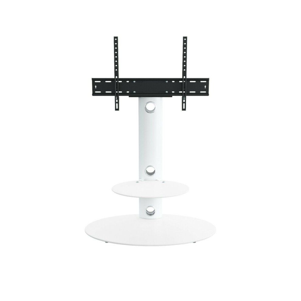 King Satin White Cantilever Tv Stand With Mounting Regarding White Oval Tv Stands (View 6 of 15)