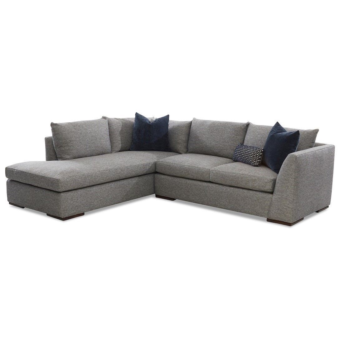 Klaussner Flagler Contemporary 2 Piece Chaise Sofa With Throughout 2pc Burland Contemporary Chaise Sectional Sofas (View 6 of 15)