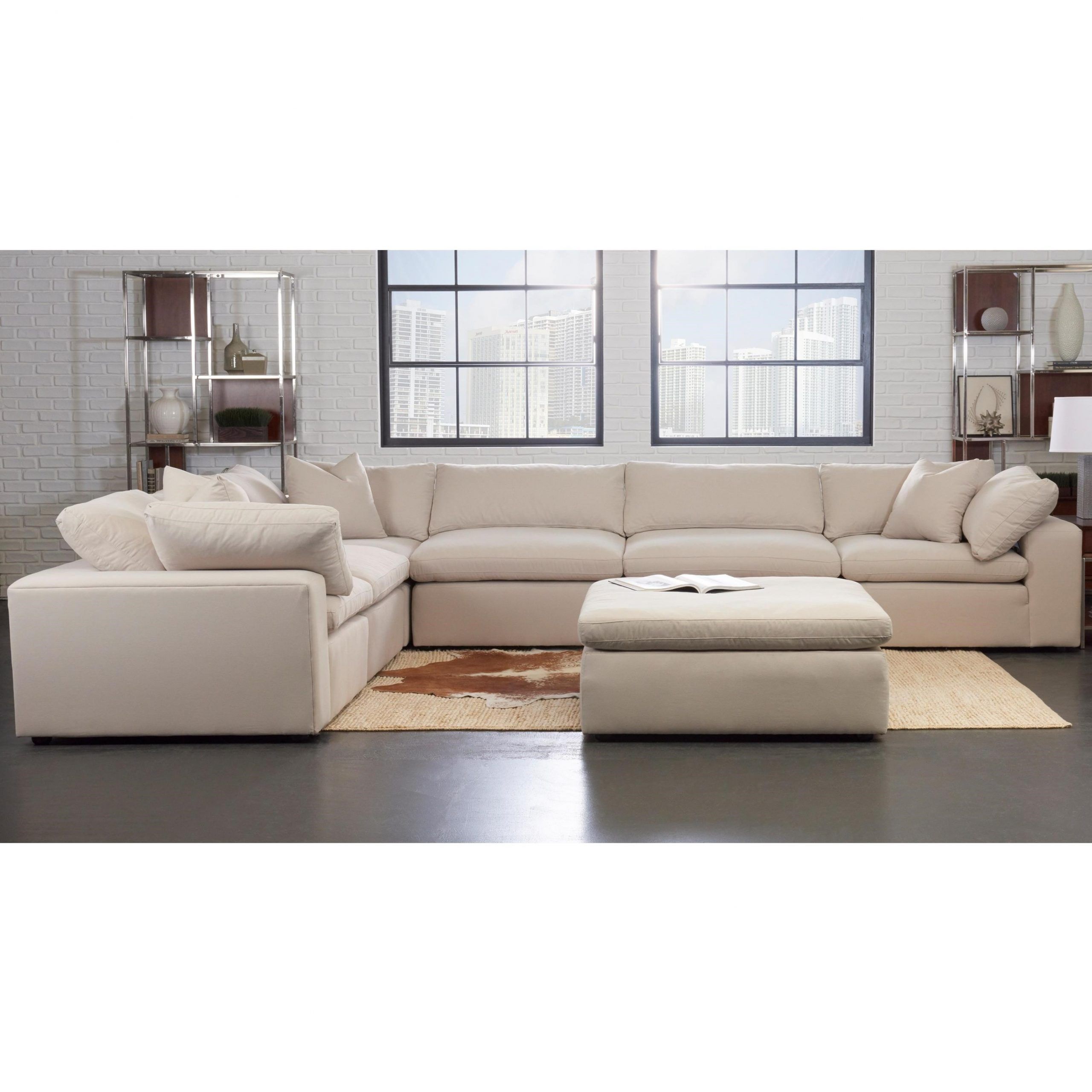 Klaussner Monterey Contemporary 6 Pc Modular Sectional Inside Paul Modular Sectional Sofas Blue (Photo 10 of 15)