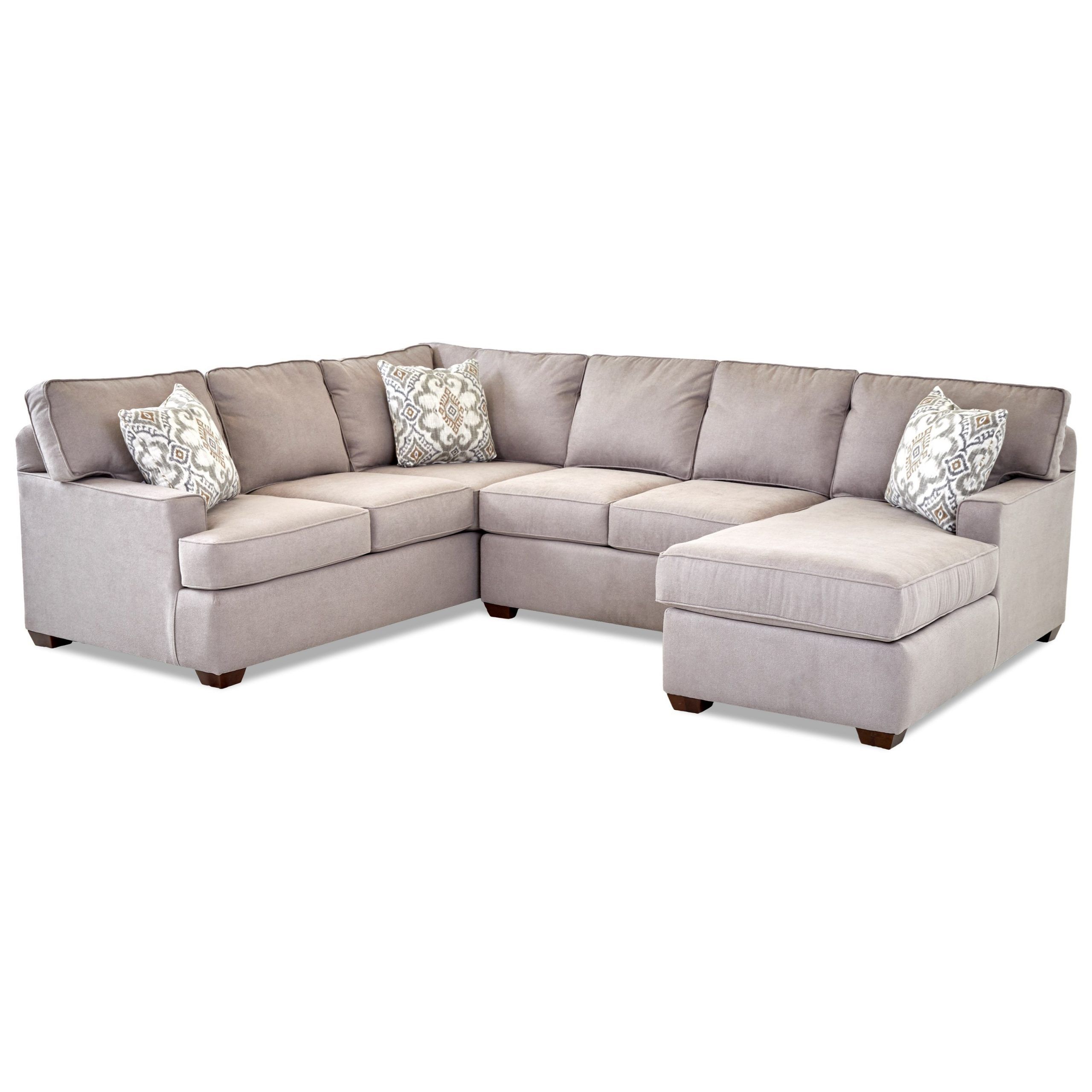 Klaussner Pantego 3 Piece Sectional Sofa With Raf Chaise Pertaining To 3pc Miles Leather Sectional Sofas With Chaise (Photo 1 of 15)