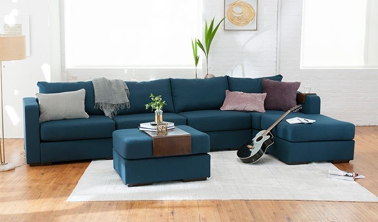L Sectional Build A Couch With Extra Covers, Washable With Dream Navy 3 Piece Modular Sofas (Photo 7 of 15)