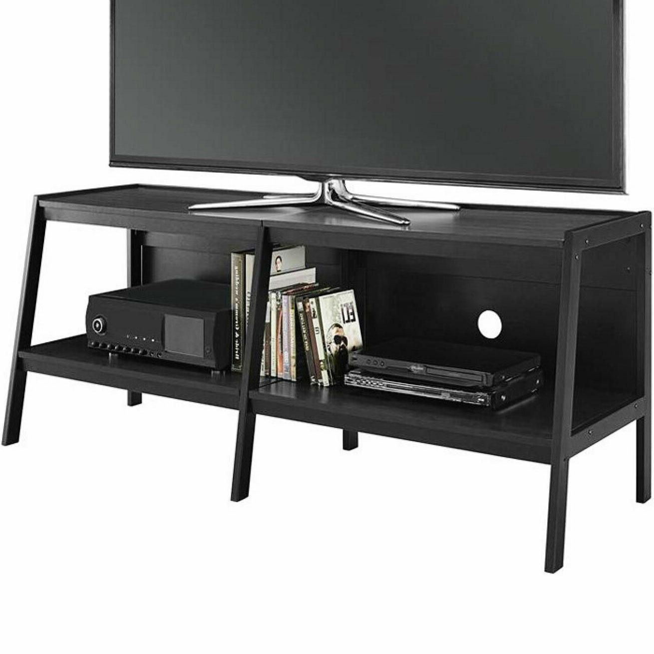 Ladder Tv Stand And Bookcase Open Shelves Set, With Tiva Oak Ladder Tv Stands (Photo 11 of 15)